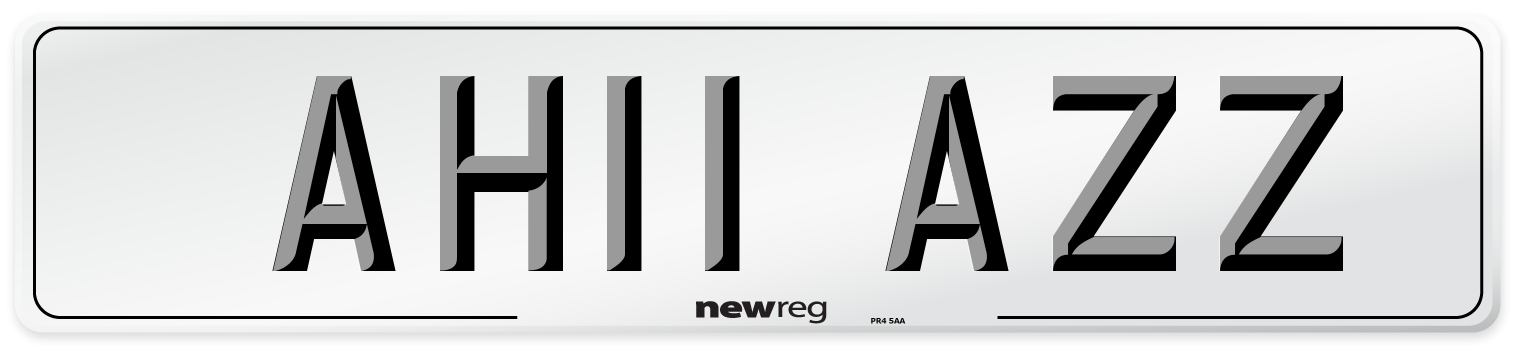 AH11 AZZ Front Number Plate