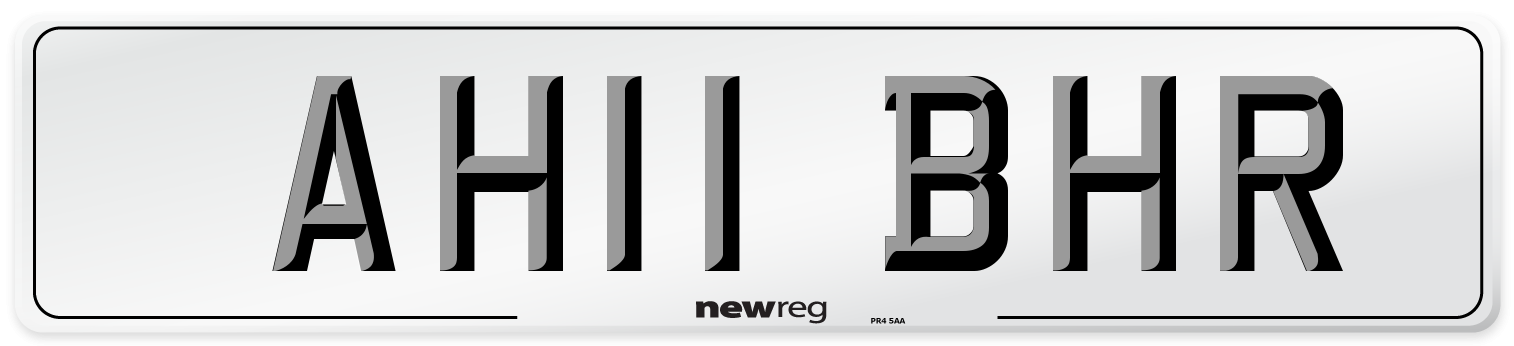 AH11 BHR Front Number Plate