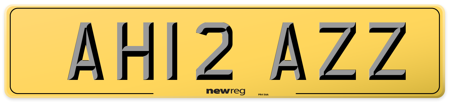 AH12 AZZ Rear Number Plate