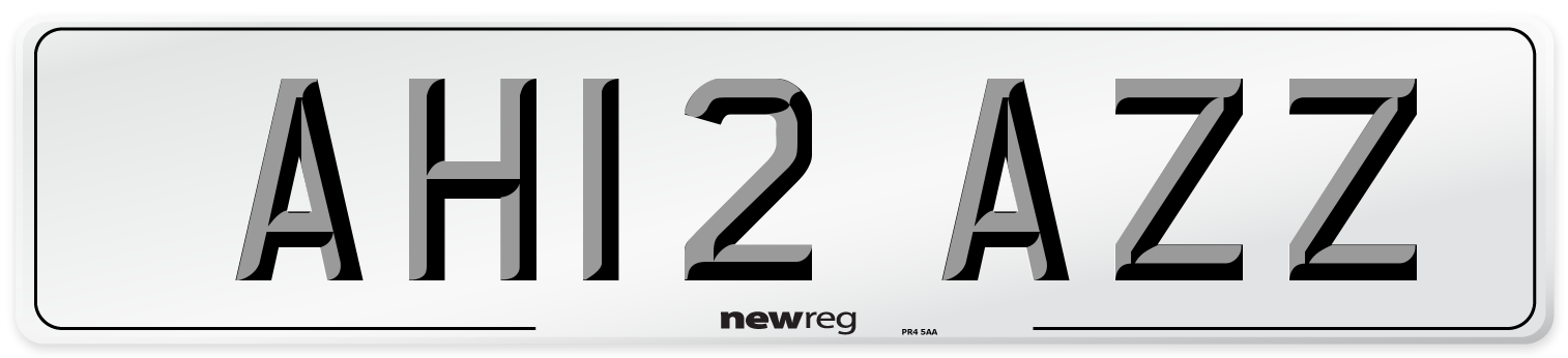 AH12 AZZ Front Number Plate
