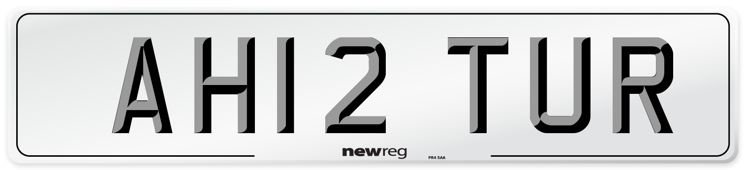 AH12 TUR Front Number Plate