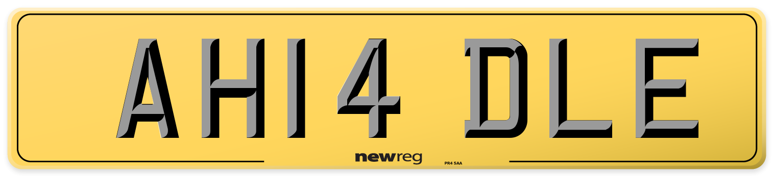 AH14 DLE Rear Number Plate