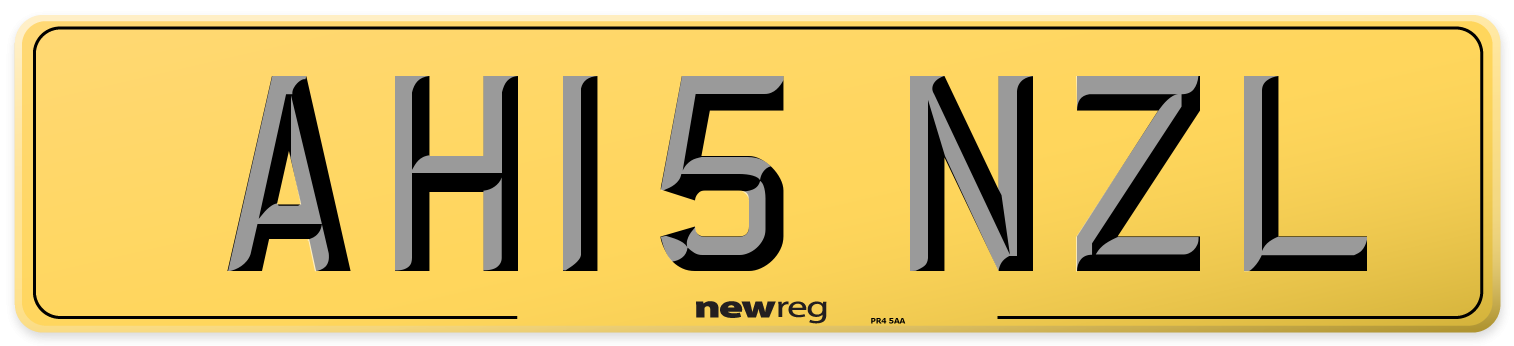 AH15 NZL Rear Number Plate