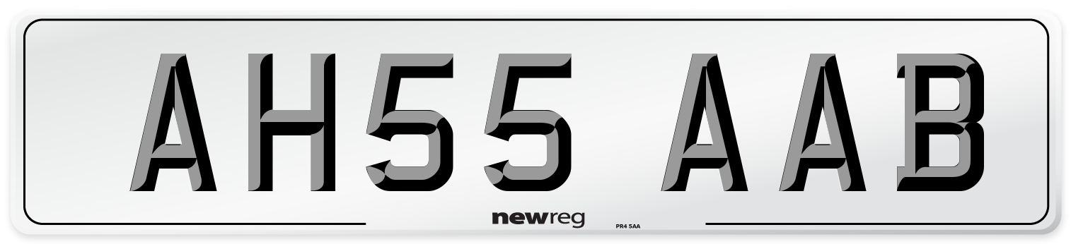 AH55 AAB Front Number Plate