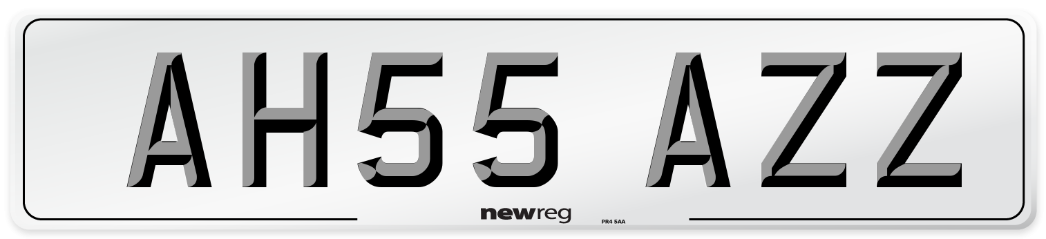 AH55 AZZ Front Number Plate