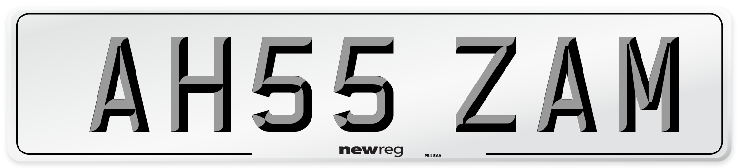 AH55 ZAM Front Number Plate