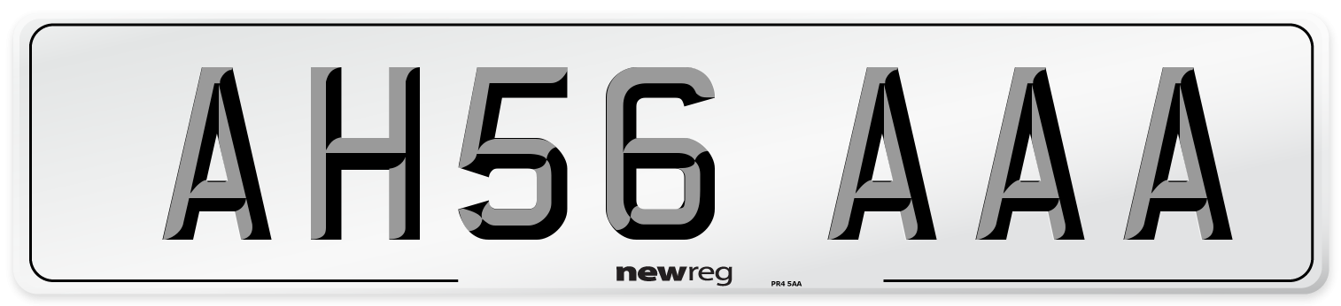 AH56 AAA Front Number Plate