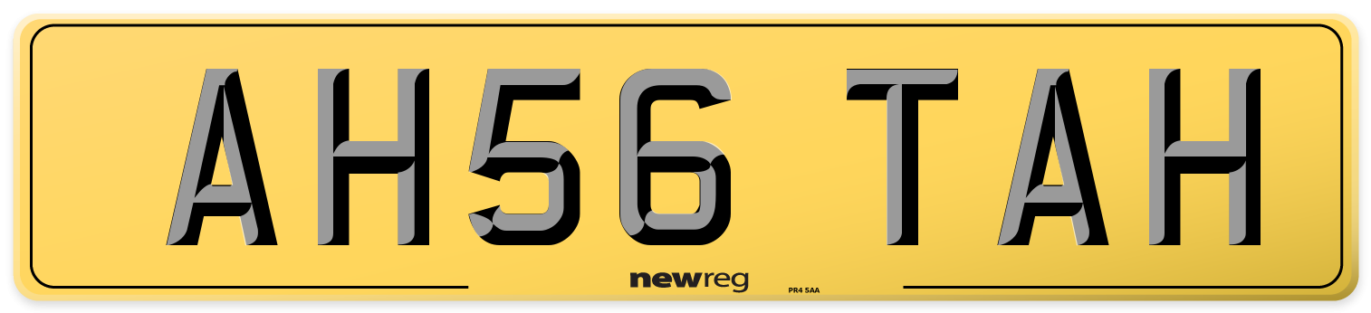 AH56 TAH Rear Number Plate