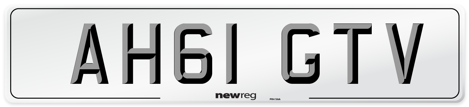 AH61 GTV Front Number Plate