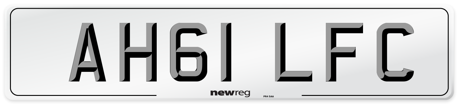 AH61 LFC Front Number Plate