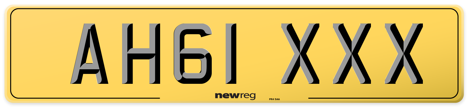 AH61 XXX Rear Number Plate