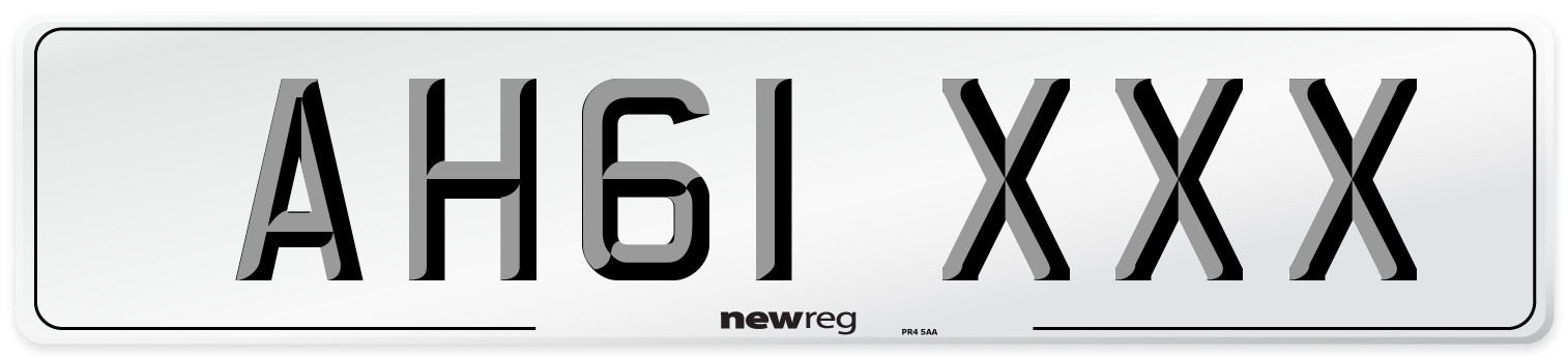 AH61 XXX Front Number Plate