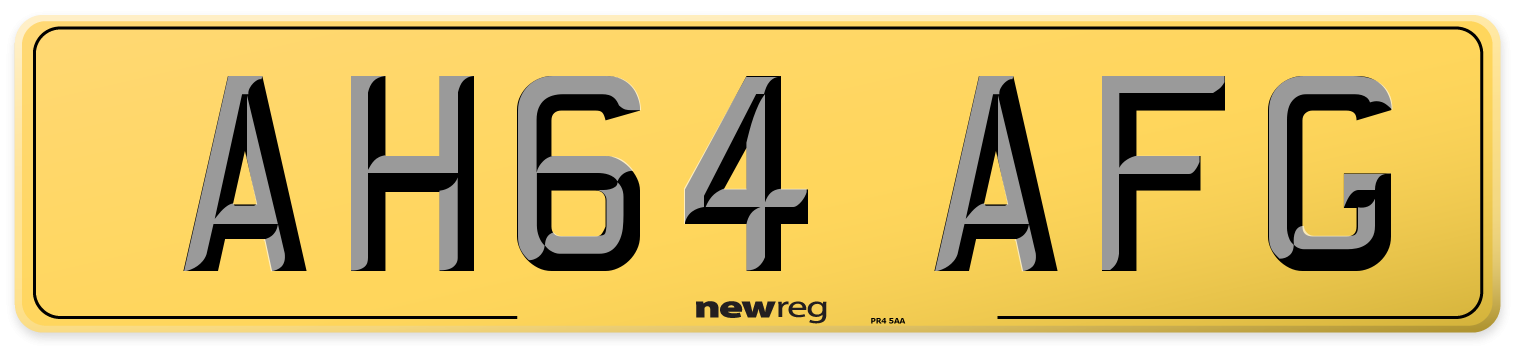AH64 AFG Rear Number Plate