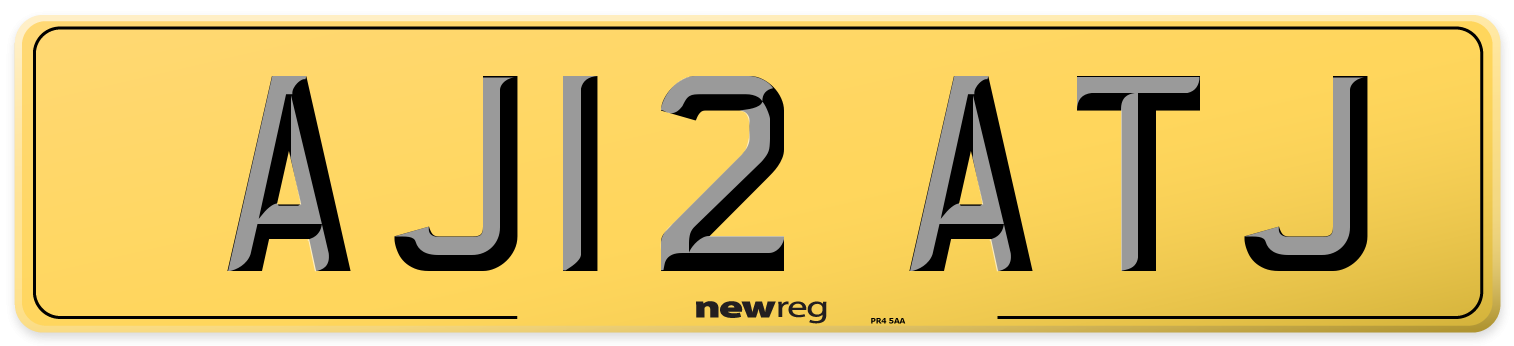 AJ12 ATJ Rear Number Plate