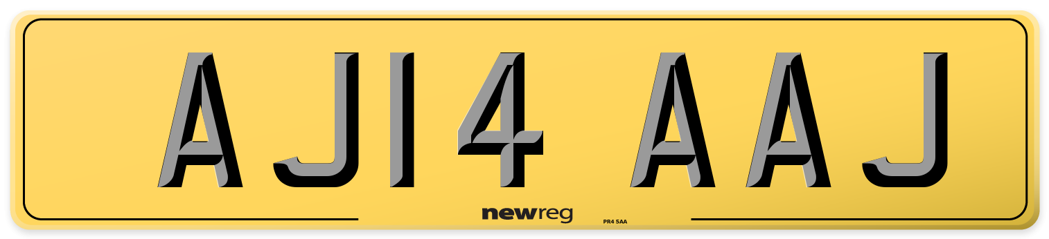 AJ14 AAJ Rear Number Plate