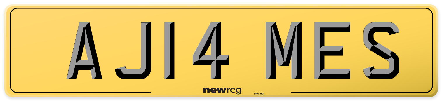 AJ14 MES Rear Number Plate