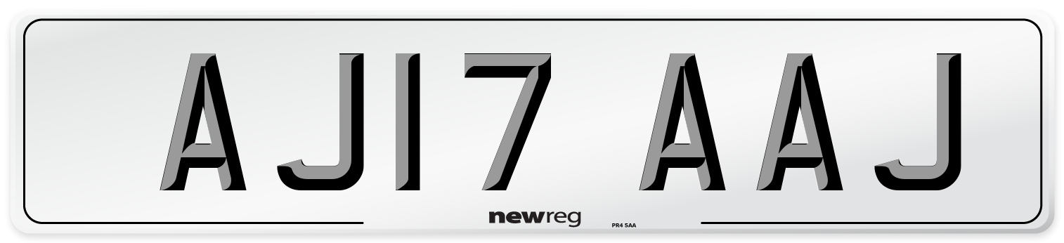 AJ17 AAJ Front Number Plate