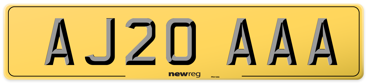 AJ20 AAA Rear Number Plate
