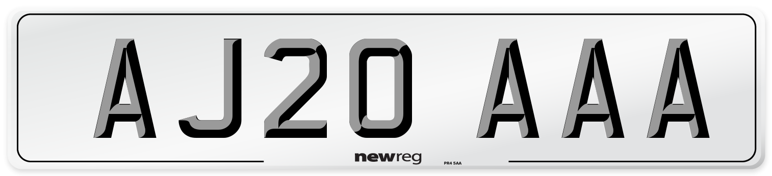 AJ20 AAA Front Number Plate