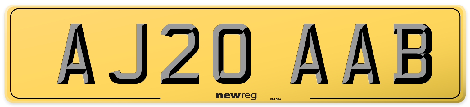 AJ20 AAB Rear Number Plate