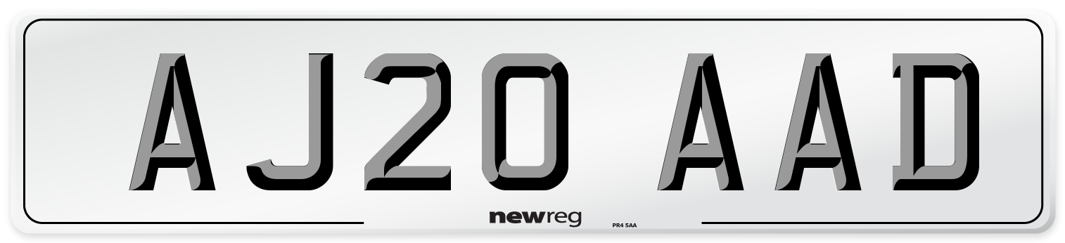 AJ20 AAD Front Number Plate