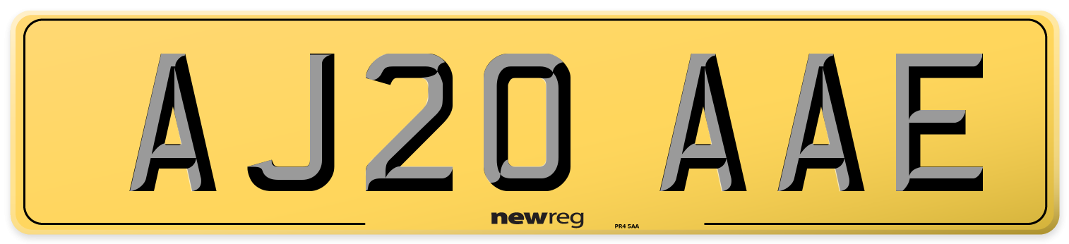 AJ20 AAE Rear Number Plate