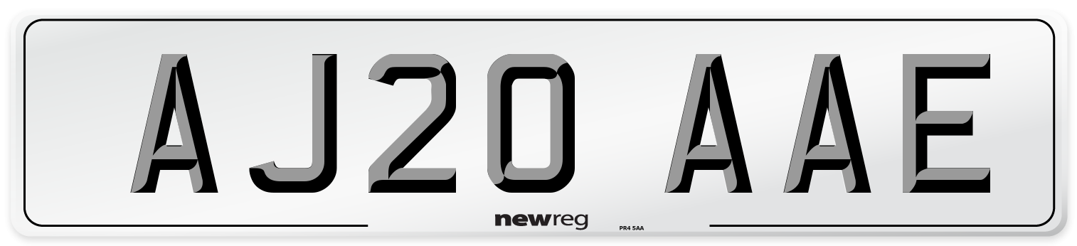 AJ20 AAE Front Number Plate