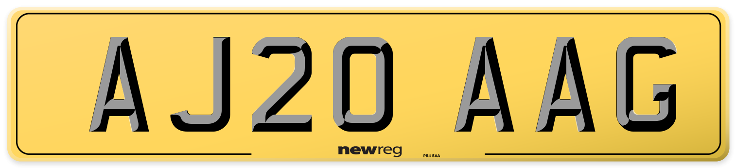 AJ20 AAG Rear Number Plate