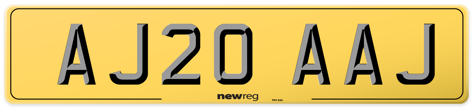 AJ20 AAJ Rear Number Plate