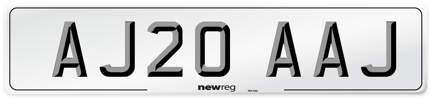AJ20 AAJ Front Number Plate