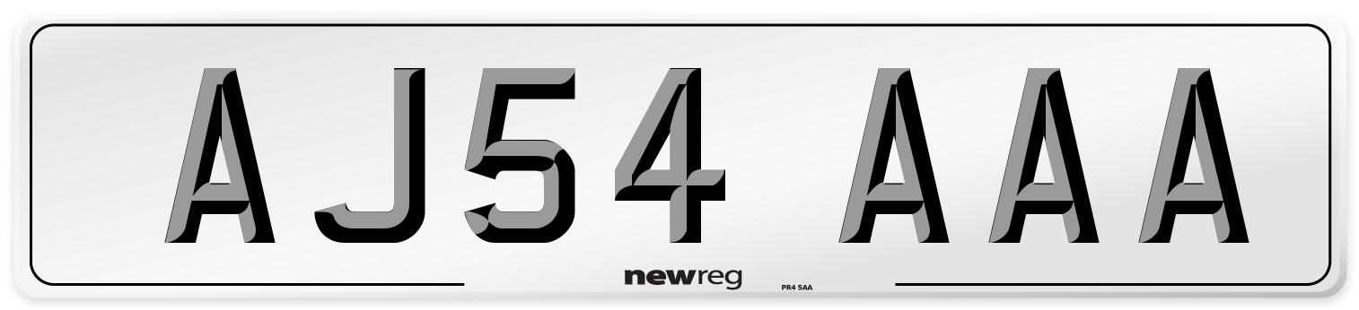 AJ54 AAA Front Number Plate