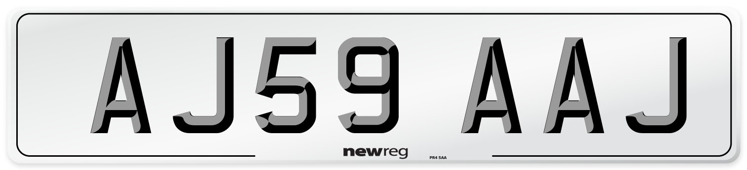 AJ59 AAJ Front Number Plate