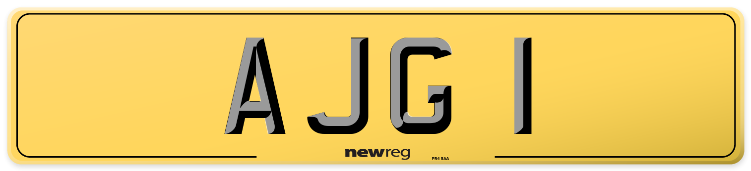 AJG 1 Rear Number Plate