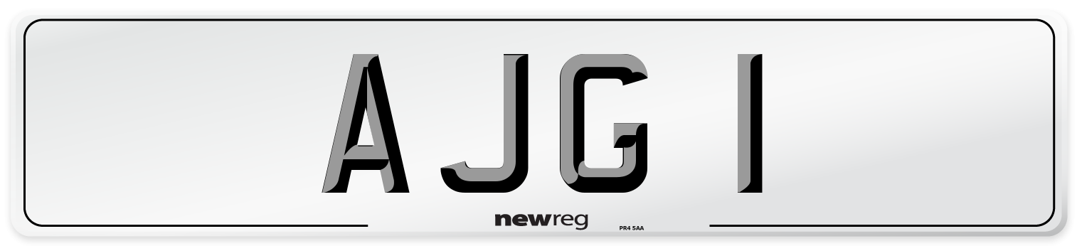 AJG 1 Front Number Plate