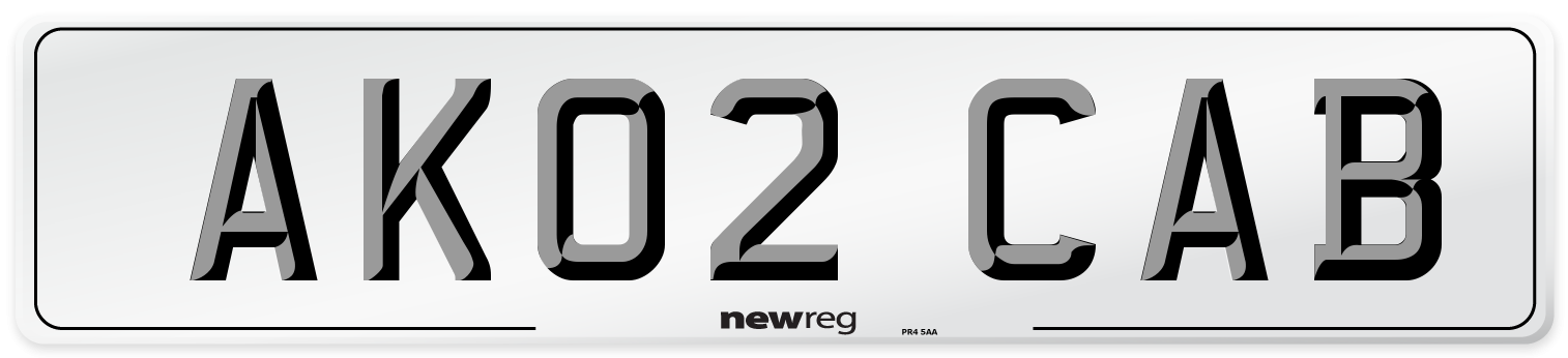 AK02 CAB Front Number Plate