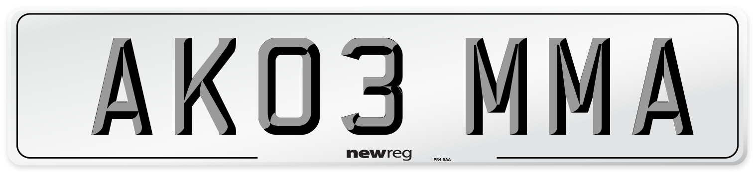 AK03 MMA Front Number Plate