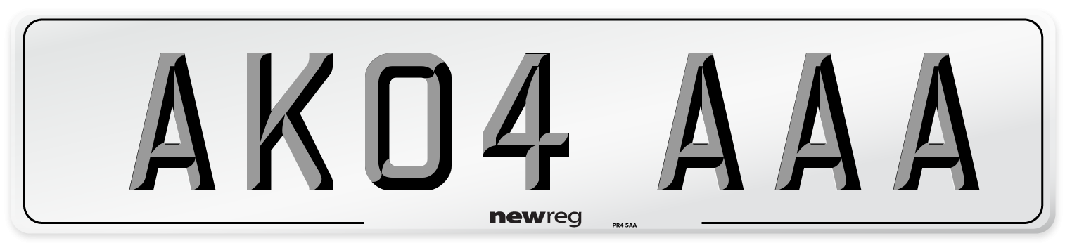 AK04 AAA Front Number Plate