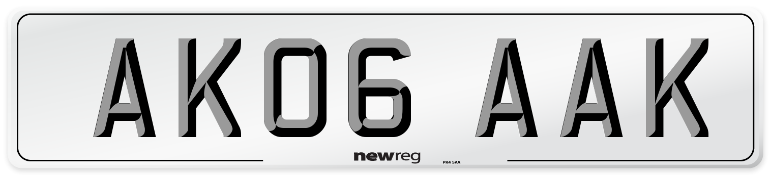 AK06 AAK Front Number Plate