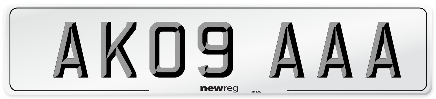 AK09 AAA Front Number Plate
