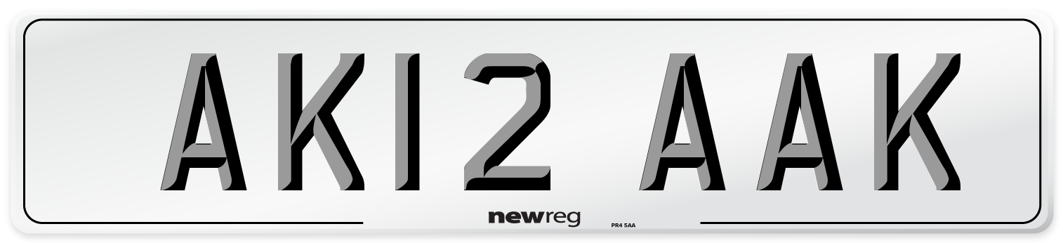 AK12 AAK Front Number Plate