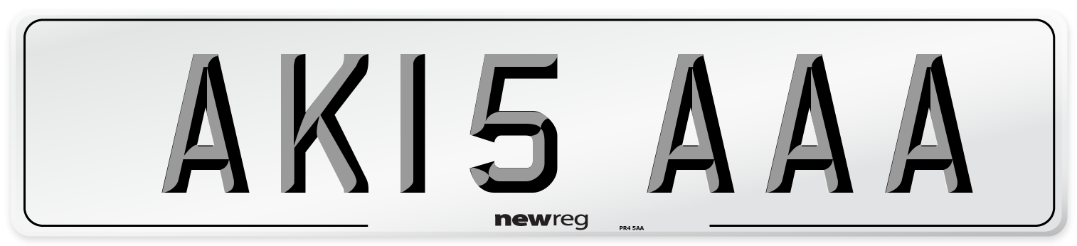 AK15 AAA Front Number Plate
