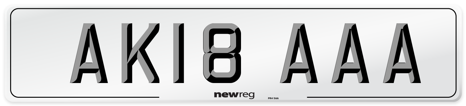 AK18 AAA Front Number Plate