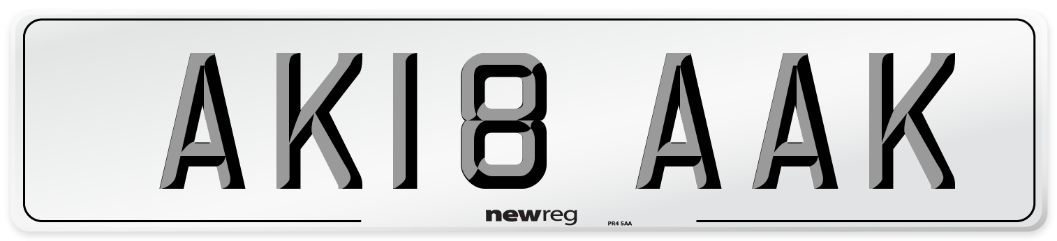 AK18 AAK Front Number Plate