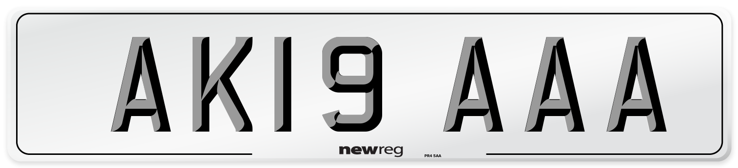 AK19 AAA Front Number Plate