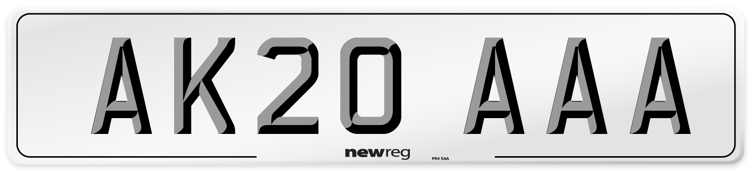 AK20 AAA Front Number Plate