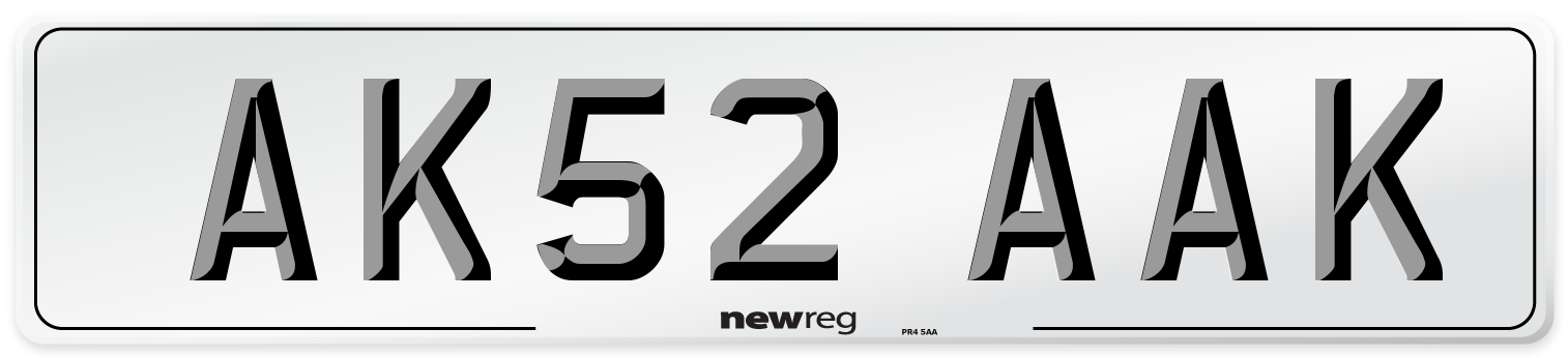 AK52 AAK Front Number Plate