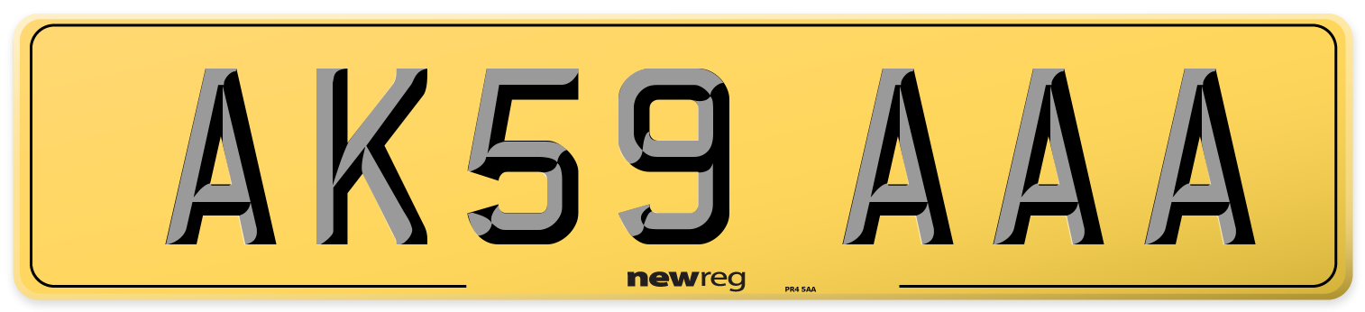 AK59 AAA Rear Number Plate