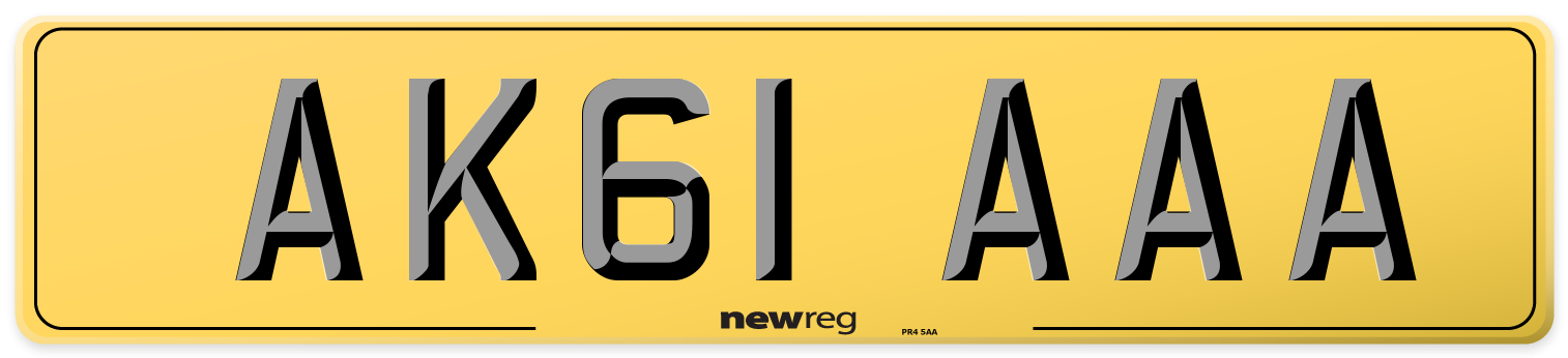 AK61 AAA Rear Number Plate