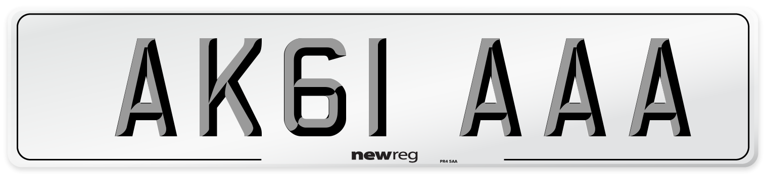 AK61 AAA Front Number Plate