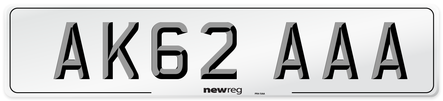 AK62 AAA Front Number Plate